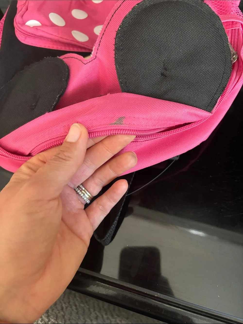 Disney Pink and Black Minnie Mouse Kids Backpack